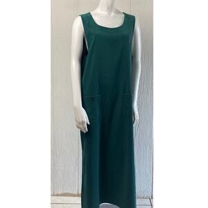 Talbots Maxi Dress M Green Jumper Modest Cottagecore Academia VTG Phoebe-Friends